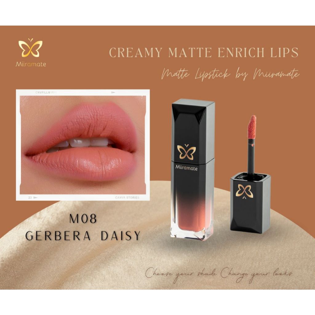 Creamy Matte Enrich Lips M08 สีส้มพีช