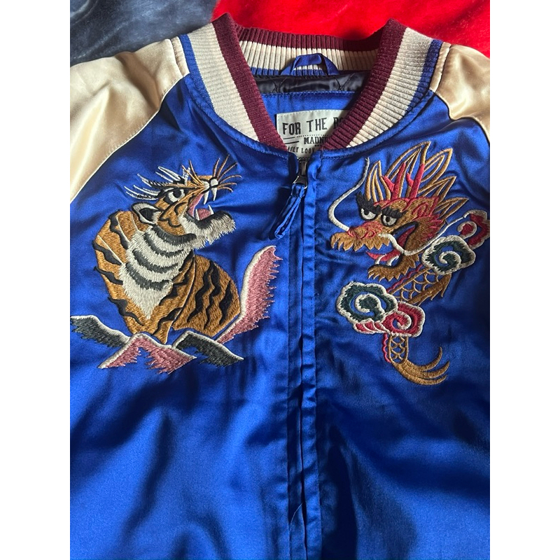 sukajan มือสอง เสื้อแจ็คเก็ต sukajan jacket งานปักลายมังกร เสือ