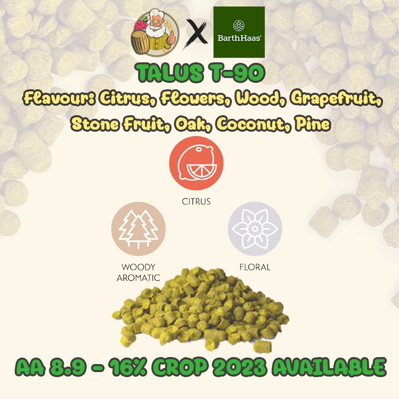 ทาลัส ฮอปส์ Talus Hops (HBC 692) PELLET HOPS (T90) Crop Year 2023 hops ทำเบียร์ hops beer ฮอปทำเบียร