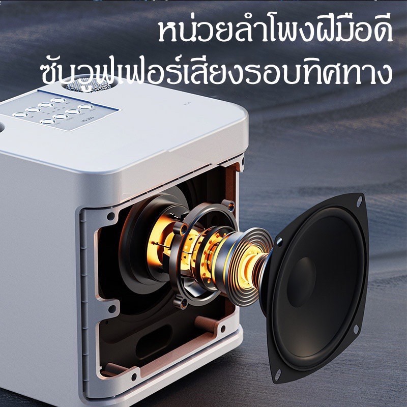 ไมค์บลูทูธไร้สาย ลำโพงคาราโอเกะรองรับ USB/TF/AUX ลำโพงบลูทูธ ลำโพงบลูทูธแบบพกพา YS-203