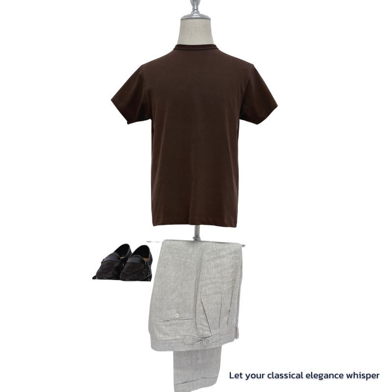 [Brown]เสื้อยืดคอชิด Vintage Like T Shirt by Neat menswear ราคา ถูกที่สุด ดีลบีเคเค แกลเลอรีภาพที่ 3