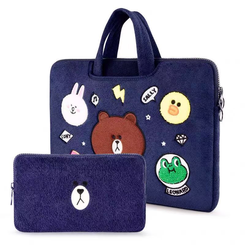 ส่งจากกรุงเทพ⭐️ผ้ายีนส์⭐️ กระเป๋าคอมพิวเตอร์ การ์ตูน กระเป๋าถือ laptop bag Cartoon Denim Fabric กระเป๋าแล็ปท็อป