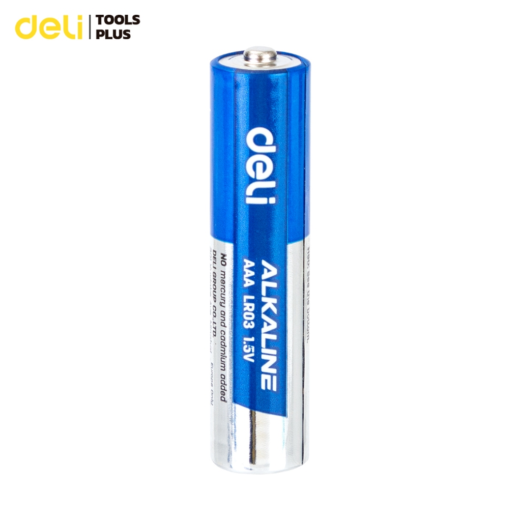 Deli ถ่านอัลคาไลน์ AA LR6 ถ่านไฟฉายอัลคาไลน์ AAA LR03 ถ่าน 1.5V ใช้ได้นาน 1ก้อน Alkaline Battery