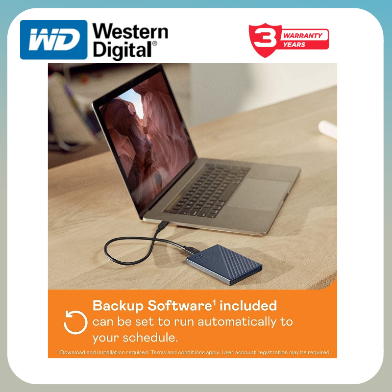 WD USB3.2Gen1 4TB/2TB/1TB Western Digital HDD External Harddisk ฮาร์ดดิสพกพา รุ่น My Passport ความจุ