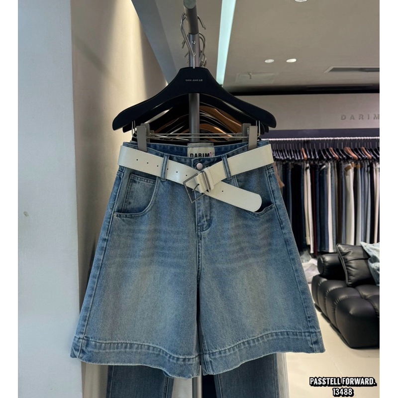 🇰🇷New🇰🇷  Korea darim short jeans  With white belt อีกรุ่นนึงที่ขายดีทรงสวย เรียบๆแต่เก๋มากก รอบนี้มี