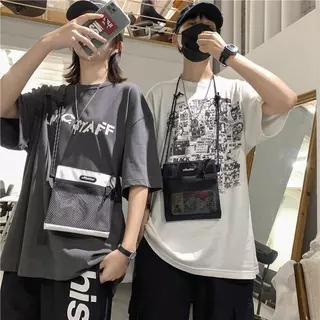 กระเป๋าผ้าสะพายข้างหน้ามีช่องตาข่ายoffbetterเวอร์ชั่นเกาหลี