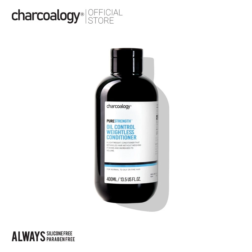 ชาร์โคโลจีครีมนวดผมถ่านไม้ไผ่ สูตรลดความมัน Charcoalogy Oil Control Weightless Conditioner 400 ml.
