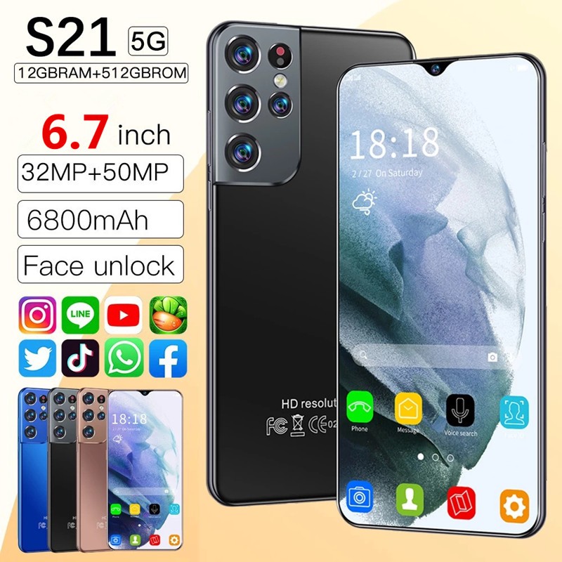 ขายมือถือราคาถูก Sam Sang Originals21+ultra 12GB+512GB โทรศัพท์มือถือ สมาร์ทโฟน 5G โทรศัพท์ Android