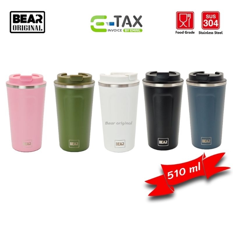 แก้ว BEAR 510ml แบบยกดื่ม สเเตนเลส 304 แก้วเก็บอุณหภูมิ ใส่เครื่องดื่มได้ทั้งร้อนและเย็น