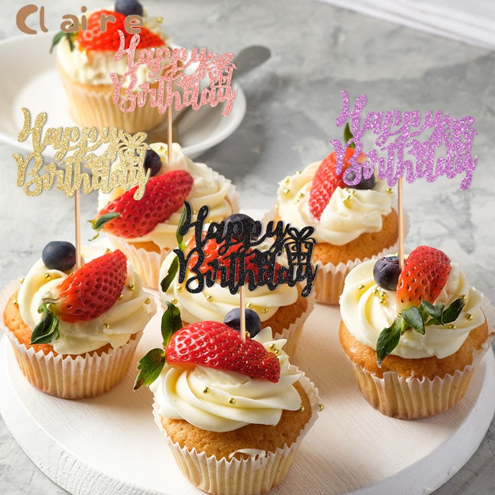 COD ป้าย Happy Birthday สําหรับตกแต่งเค้ก Claire