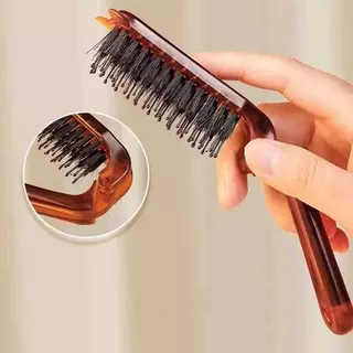 【กรุงเทพจัดส่งสินค้า】ไรผม Baby hair Taming Brush หวียีผม หวีขนหมูป่าโกนหนวดหวีหมูป่าขนแปรงแปรงผมหวีนวดหนังศีร