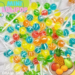 อมยิ้มมินิ ลูกตา รวมมินิอมยิ้ม ชิ้นละ3.5g. (50-200ชิ้น) Mini lollipop สีสันสดใส อมยิ้มสผลไม้คละสี