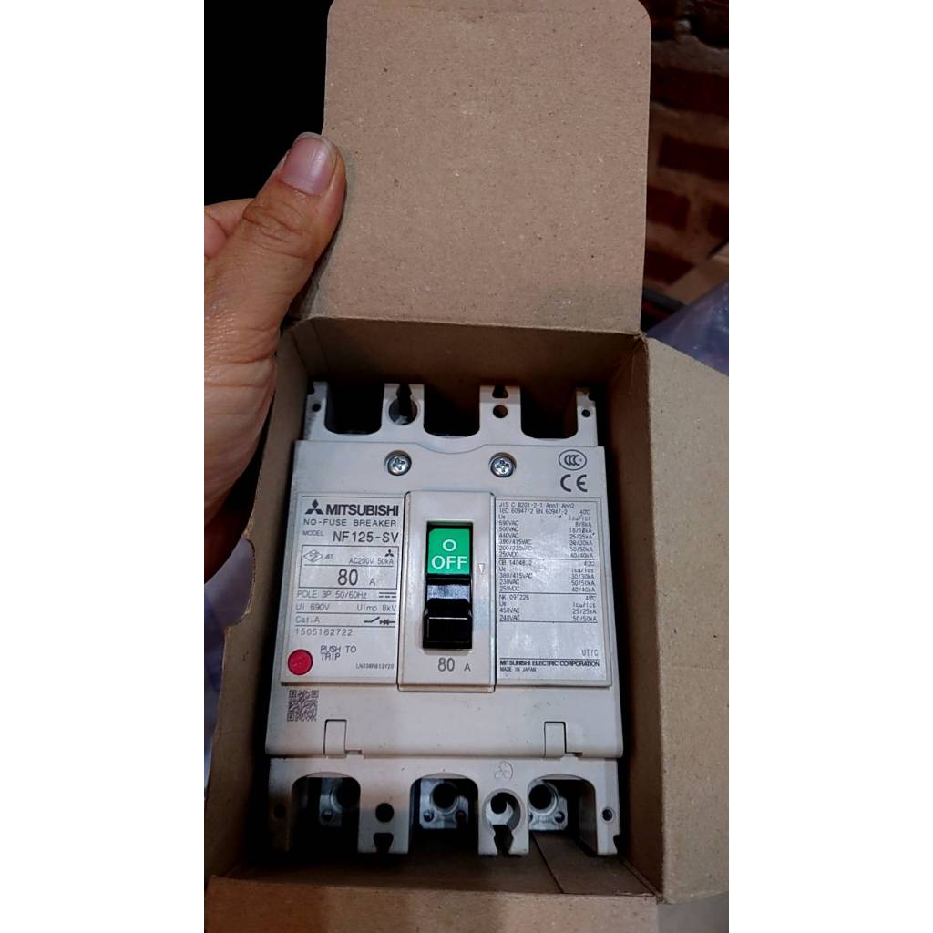 เบรกเกอร์ NF125 SV 3P 80A 30KA มิตซูบิชิ MITSUBISHI