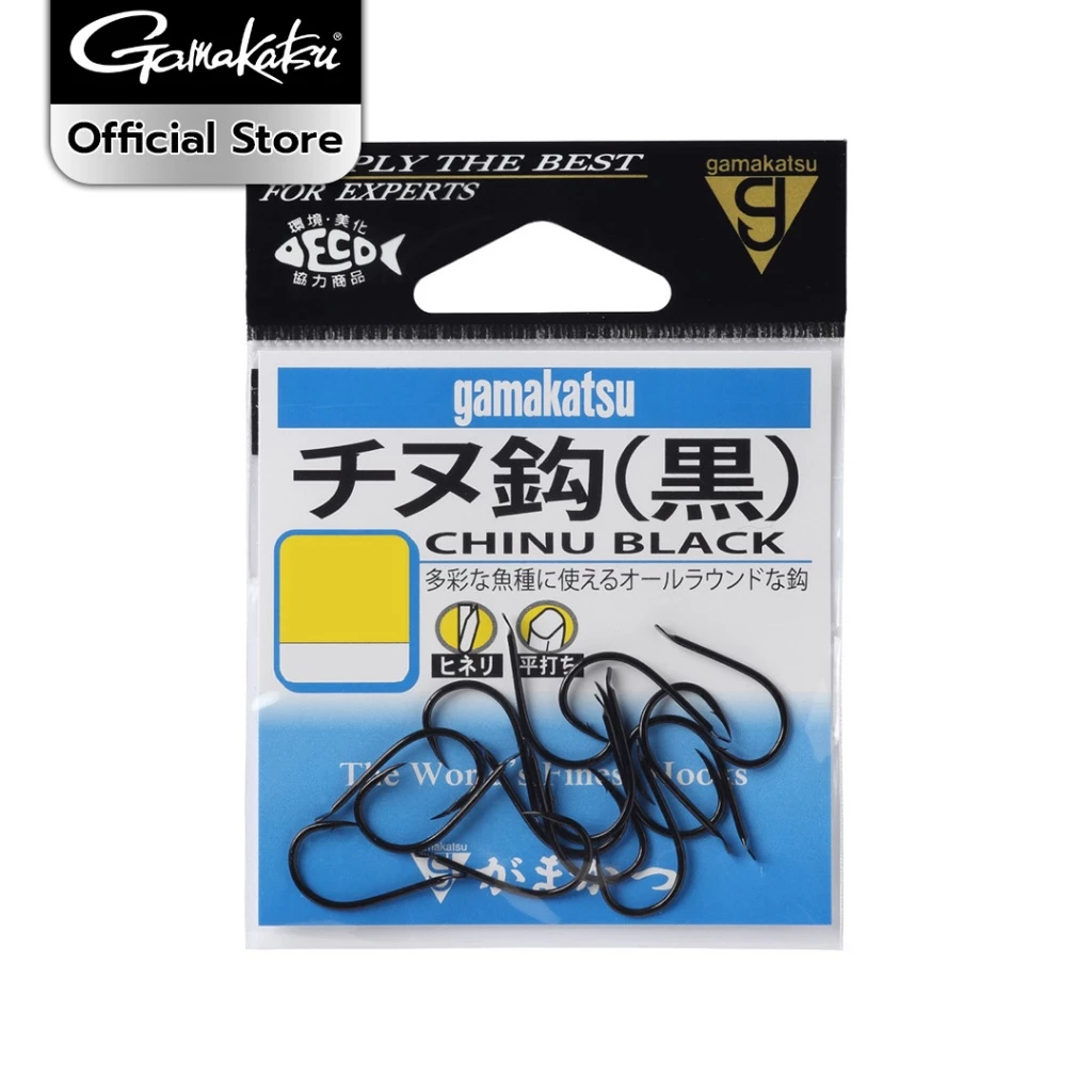 Gamakatsu Chinu BLACK (Japan label) - ตัวเบ็ดตกปลา ตาเบ็ดจินุ เบ็ดจินุ ตะขอตกปลา