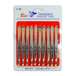 แหนบBee แหนบถอนขน 1 แพ็คมี 6 และ 10 ชิ้น (ปากเฉียง / ปากตรง)