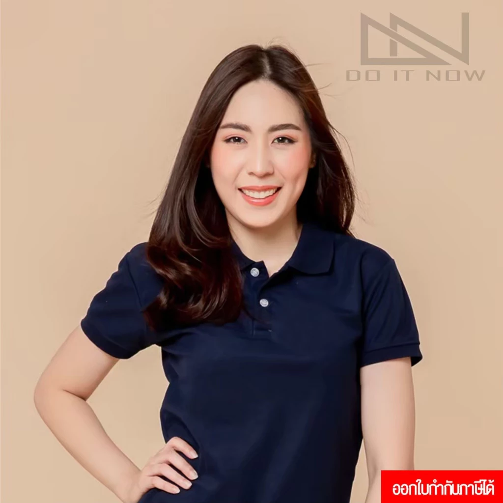 เสื้อโปโลแขนจั๊ม 🔥สีกรม🔥 (หญิง) By Doitnow สินค้าคุณภาพ จากแห่งผลิตโดยตรง!!