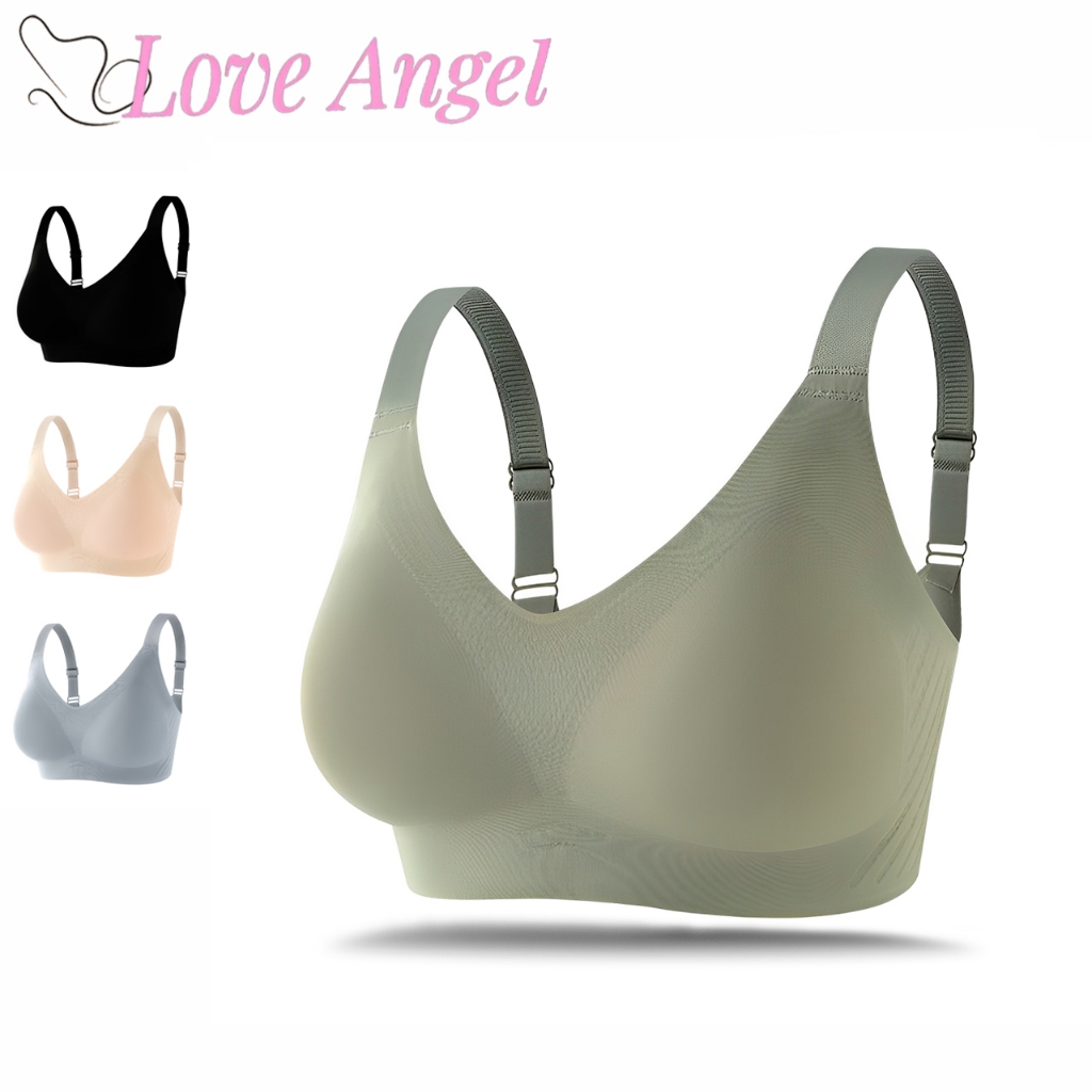 Love Angel 💖 ชุดชั้นในกีฬาไร้รอยต่อสำหรับผู้หญิง เก็บด้านข้าง และช่วยให้หน้าอกเล็กลง D25