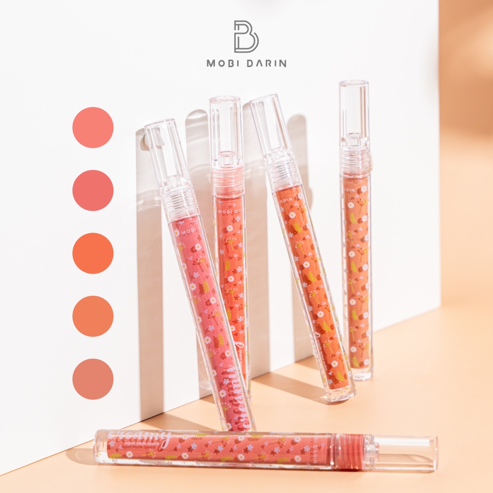 ลิปแมท Creammy Liquid matte lipstick ลิควิดแมท ลิปสติก ลิปแมท ไม่ติดแมส MOBI DARIN