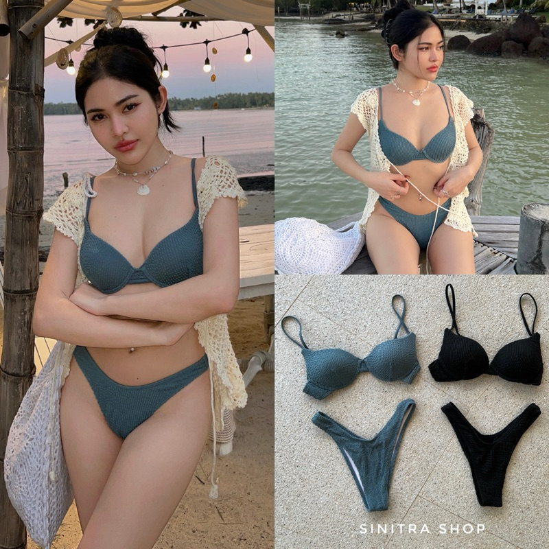 Cup E Bikini บิกินี่มีโครงดันทรงอกสวยอกชิดติดฟองน้ำ พร้อมส่ง Sinitra Shop
