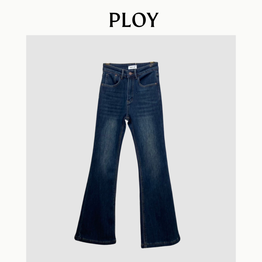 PP7229 กางเกงยีนส์ทรงขาม้าโพนี่บุขน - Jeans Ploy