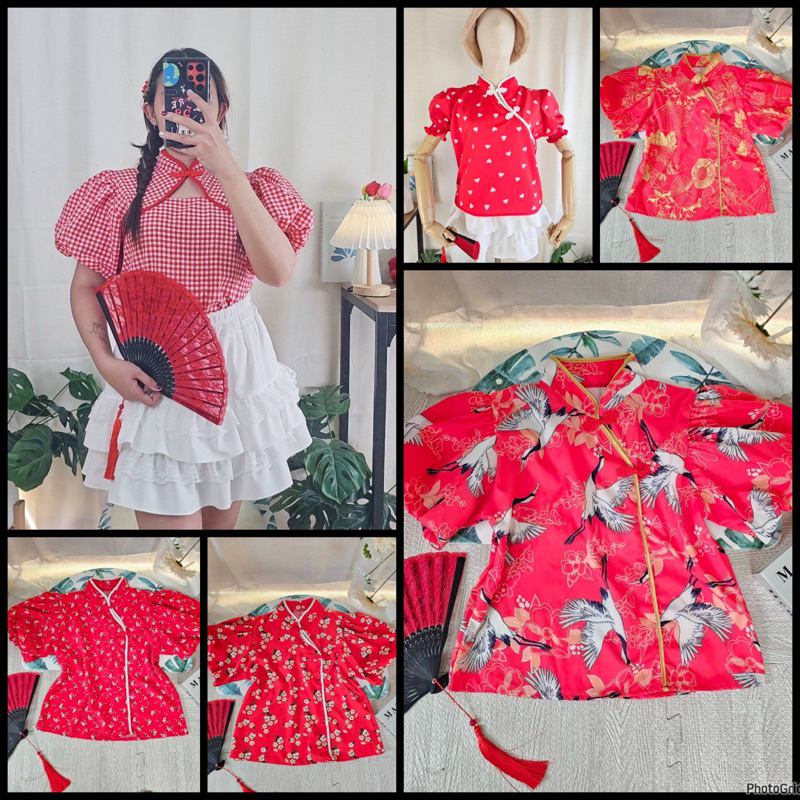 เสื้อตรุษจีน ทรงสวย ผ้าดีใส่สบาย พร้อมส่งทุกแบบ