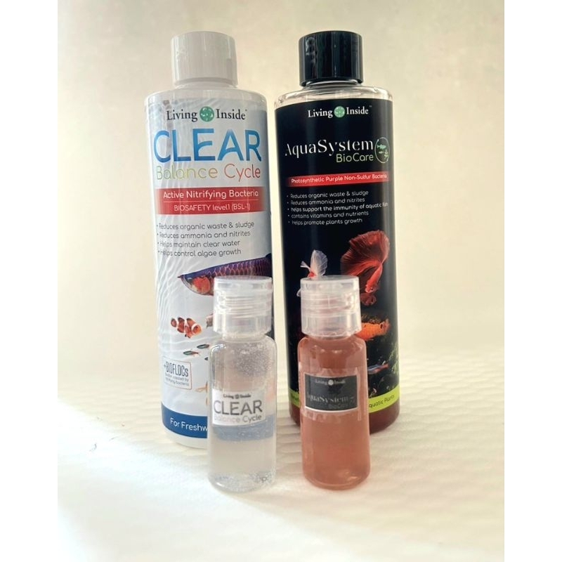(แบ่งขาย) จุลินทรีย์น้ำใส Clear balance cycle และ แบคทีเรียสังเคราะห์แสง Aqua System