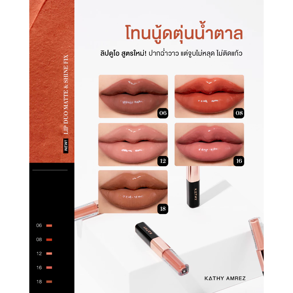 ลิปดูโอ KATHY AMREZ LIP DUO MATTE & SHINE FIX thumbnail 6