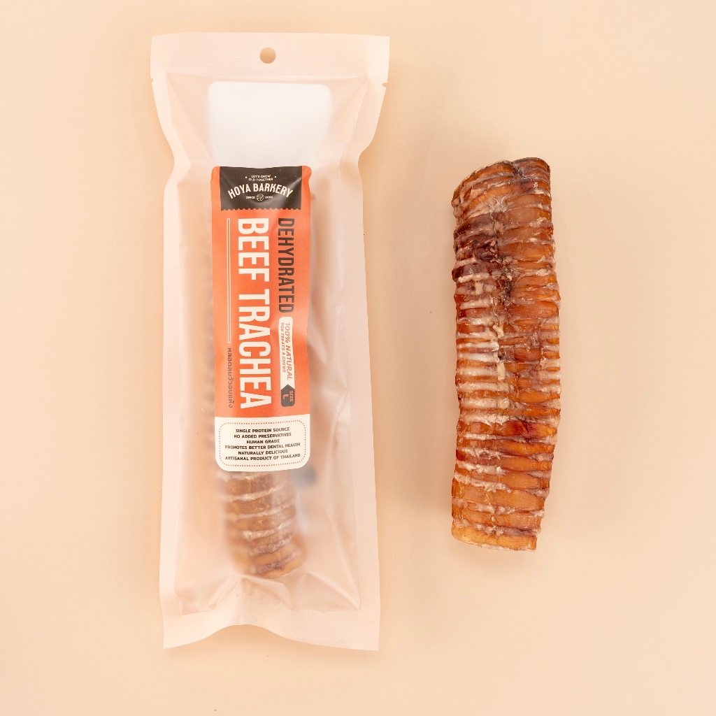 หลอดลมวัวอบแห้ง ขนมน้องหมา ธรรมชาติ 100% Dehydrated Beef Trachea Hoya Barkery Dog treat - รูปที่ 2
