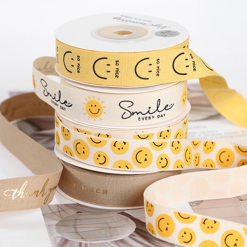 ริบบิ้นผ้า เหลือง เทศกาล ribbon tape ช่อดอกไม้ ตกแต่ง ผูก ห่อ ของขวัญ เบเกอร์รี่