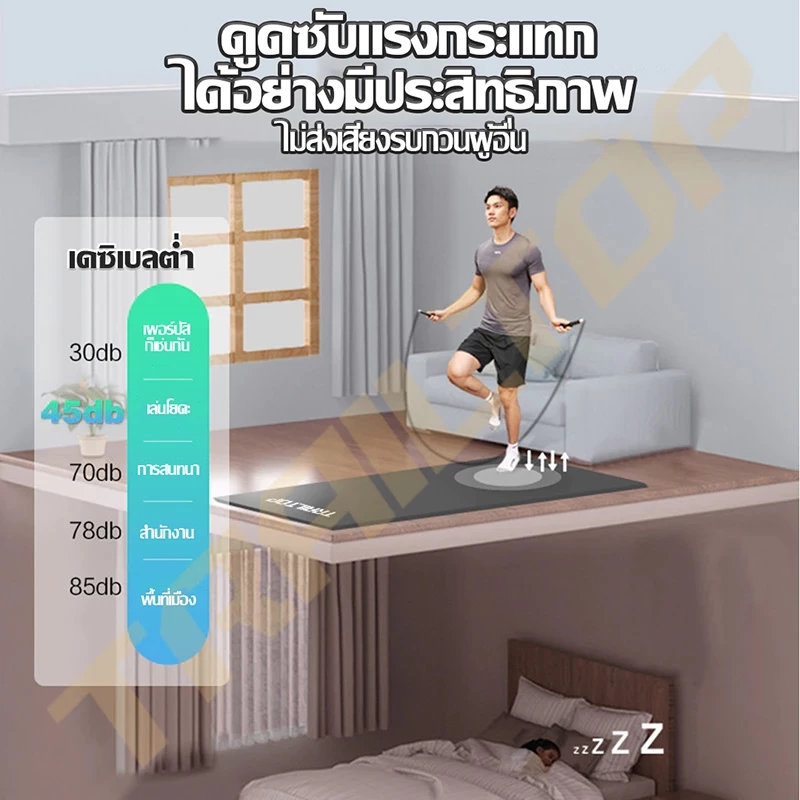 TRAILTOP เสื่อโยคะ NBR 8/10mm Yoga mat กันลื่น พกพาพร้อมถุง thumbnail 4