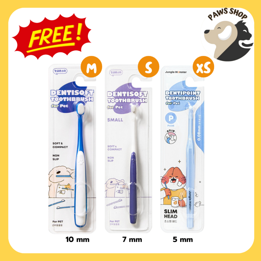 [FREE][Junglemonster] Premium Dog and Cat Pet Toothbrush แปรงสีฟัน ขนแปรงนุ่มพิเศษ สําหรับสัตว์เลี้ย