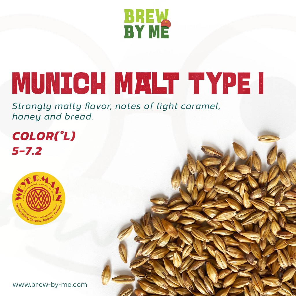 มอลต์ Munich Malt Type I – Weyermann® Malt ทำเบียร์
