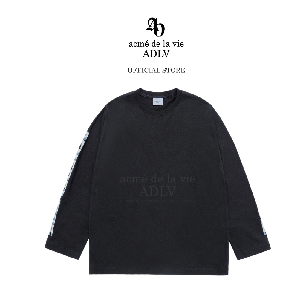 ADLV [acme de la vie] เสื้อยืดแขนยาว รุ่น Sleeve Lettering Logo Long Sleeve Black (50021SLRLSU_H4BKX