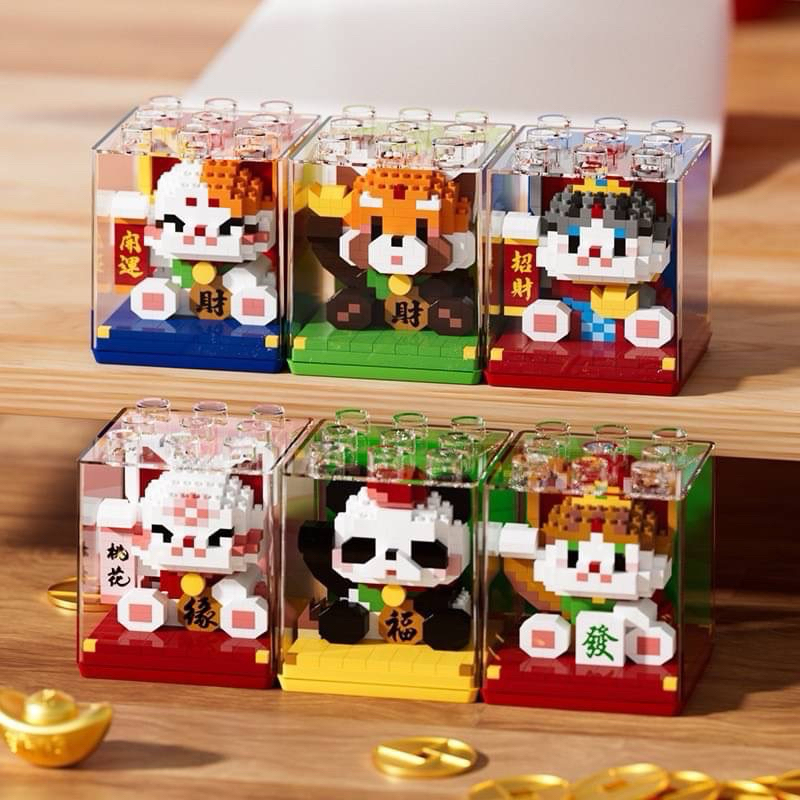 ตัวต่อนาโนแบบเฟือง Size L - Ward 6109 - 6114 : Lucky cat building blocks