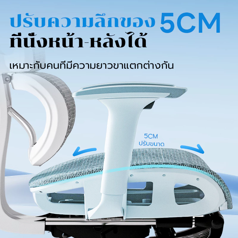 Xpanse W203 เก้าอี้สุขภาพ ergonomic chair เก้าอี้คอม เก้าอี้ทํางาน IceMesh เก้าอี้ทำงานเพื่อสุขภาพ รุ่น แขนเฉียงอิสระ thumbnail 3