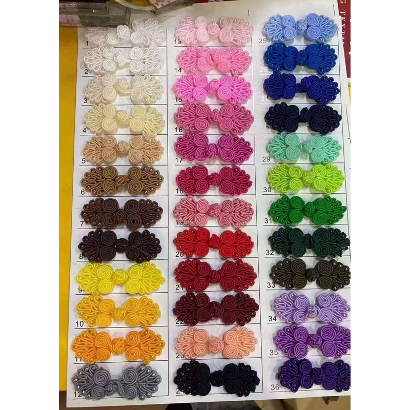 somkid กระดุมกี่เพ้า กระดุมจีน กระดุมติดชุดกี่เพ้าจีนลายนกยูง มีมากกว่า10สี  ขนาด6เซนติเมตร - รูปที่ 7