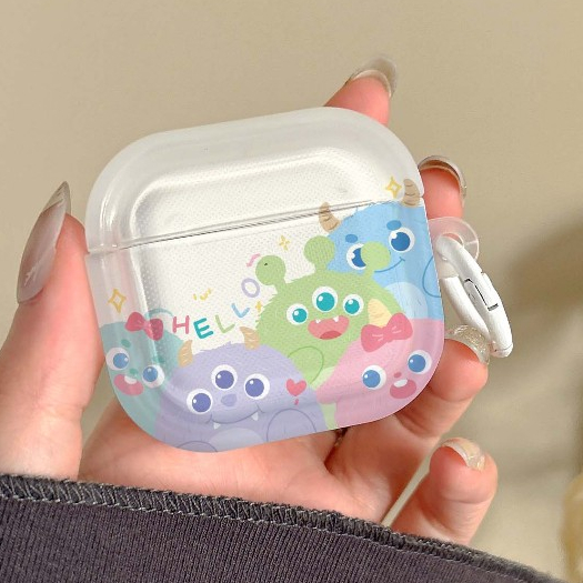 จัดส่งจากกรุงเทพ AirPods 4 Pro2 Pro 3 2 1 cute เจ้าตัวน้อยน่ารัก Case พร้อมจี้ กรณีปลอกสําหรับ AirPods gen3 TPU Matte