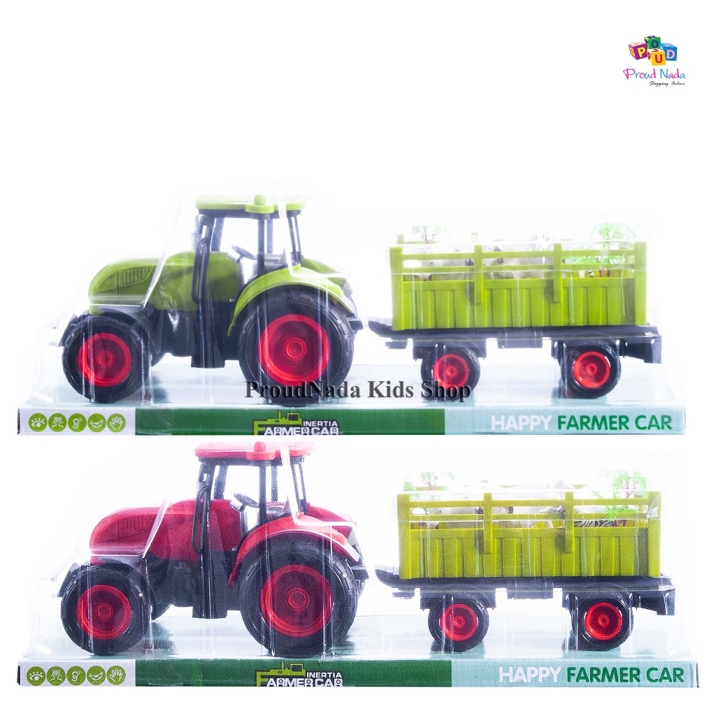 ของเล่นเด็ก รถฟาร์ม บรรทุกสัตว์(มี 2 สีให้เลือก) INERTIA FARMER CAR NO.727-12