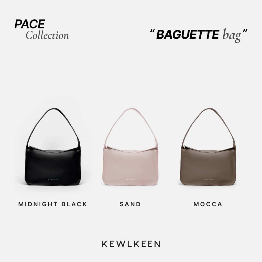 KEWLKEEN Baguette Bag กระเป๋าสะพายหนังแท้ขนาดกะทัดรัด มินิมอล เรียบง่าย สีเอิร์ธโทน
