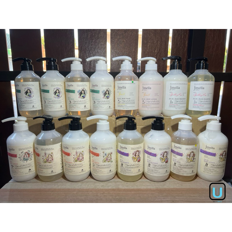 (1แถม1อ่านก่อนสั่ง)jmella แชมพู ทรีทเมนท์ ครีมอาบน้ำ โลชั่น ขนาด 500 มล.