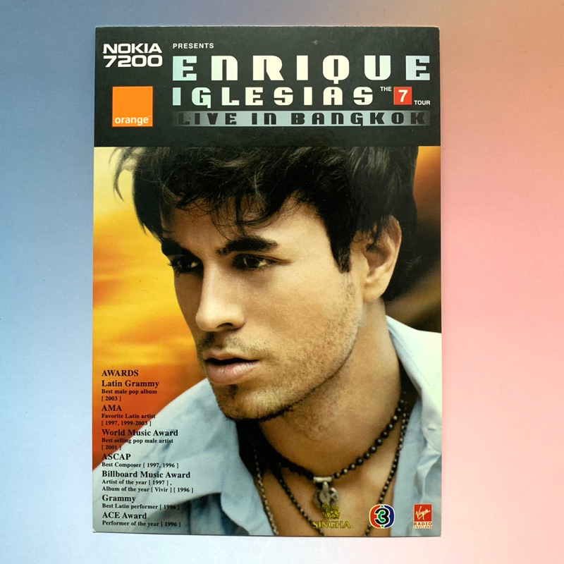 🛒 (พร้อมส่ง) โปสการ์ดคอนเสิร์ต ของแท้: Enrique Iglesias Live in Bangkok 2004 [Postcard/Pose1]
