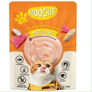 Moochie อาหารเปียกแมว มูชี่ ไม่เติมเกลือ เพื่อสุขภาพน้องแมวขนาด 70 g (12ซอง)