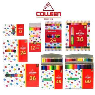 Colleen สีไม้คลอลีน 🌈 ถูกสุด🍀 12 24 36 48 60 สี ดินสอสี สีไม้ยาว คอลลีน 1 หัว, 2 หัว สีไม้ยา