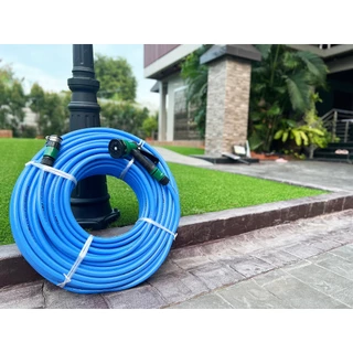 [Set สุดคุ้ม] Shiyoda สายยาง4หุน(1/2) ยาว 10-50 เมตร สีฟ้าม่วง พร้อมหัวฉีด+ข้อต่อ PVC 2-3 ชั้น หนานิ่ม ใช้รดน้ำ ล้างรถ