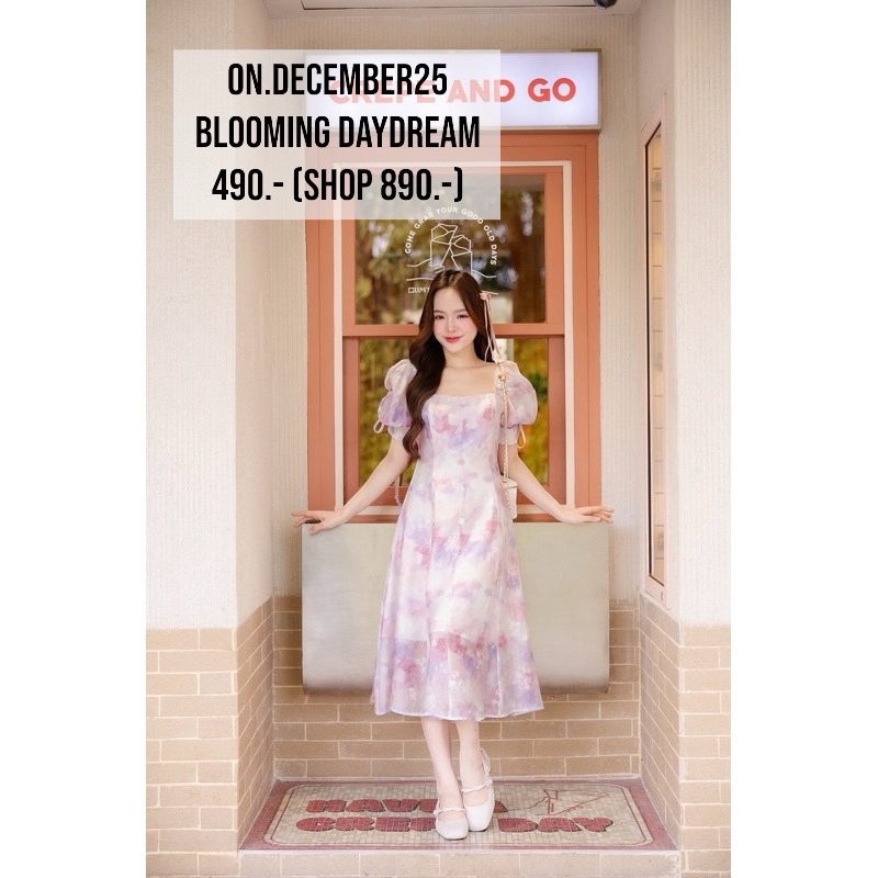 [Used Like New] ส่งต่อ On.December25 Blooming Daydream Dress Size S 490.- (Shop 890.-)