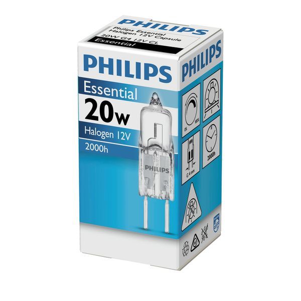 หลอดฮาโลเจนแบบเข็ม Philips 20W G4 12V