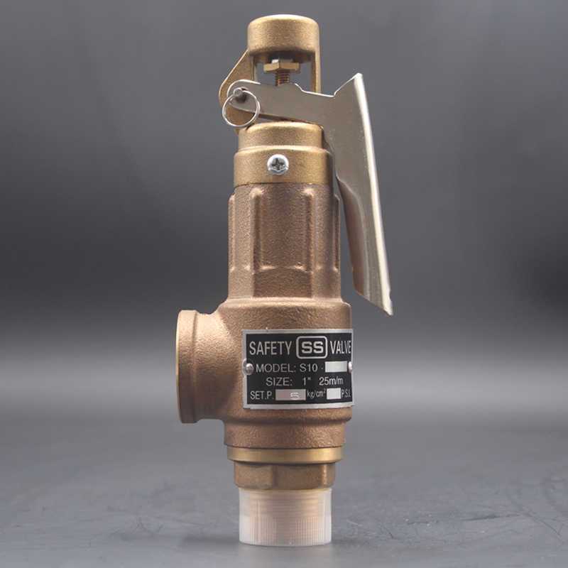 Safety Valve Spring-Loaded Adjustable Steam Copper Exhaust Safety Valve for Industrial Use Brass Mat