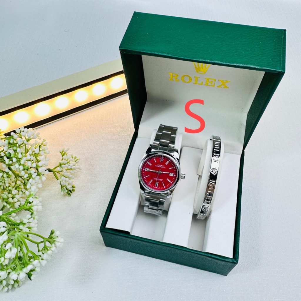 rolex นาฬิกา quartz ผู้หญิงนาฬิกาแฟชั่นสายเหล็กจัดส่งเร็ว