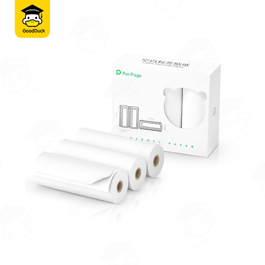 สติ๊กเกอร์ความร้อน Peripage 77x30 ไดคัท 75x50mm 1แพ็ค3ม้วน สติ๊กเกอร์บาร์โค้ด ไม่ใช้หมึก - รูปที่ 5