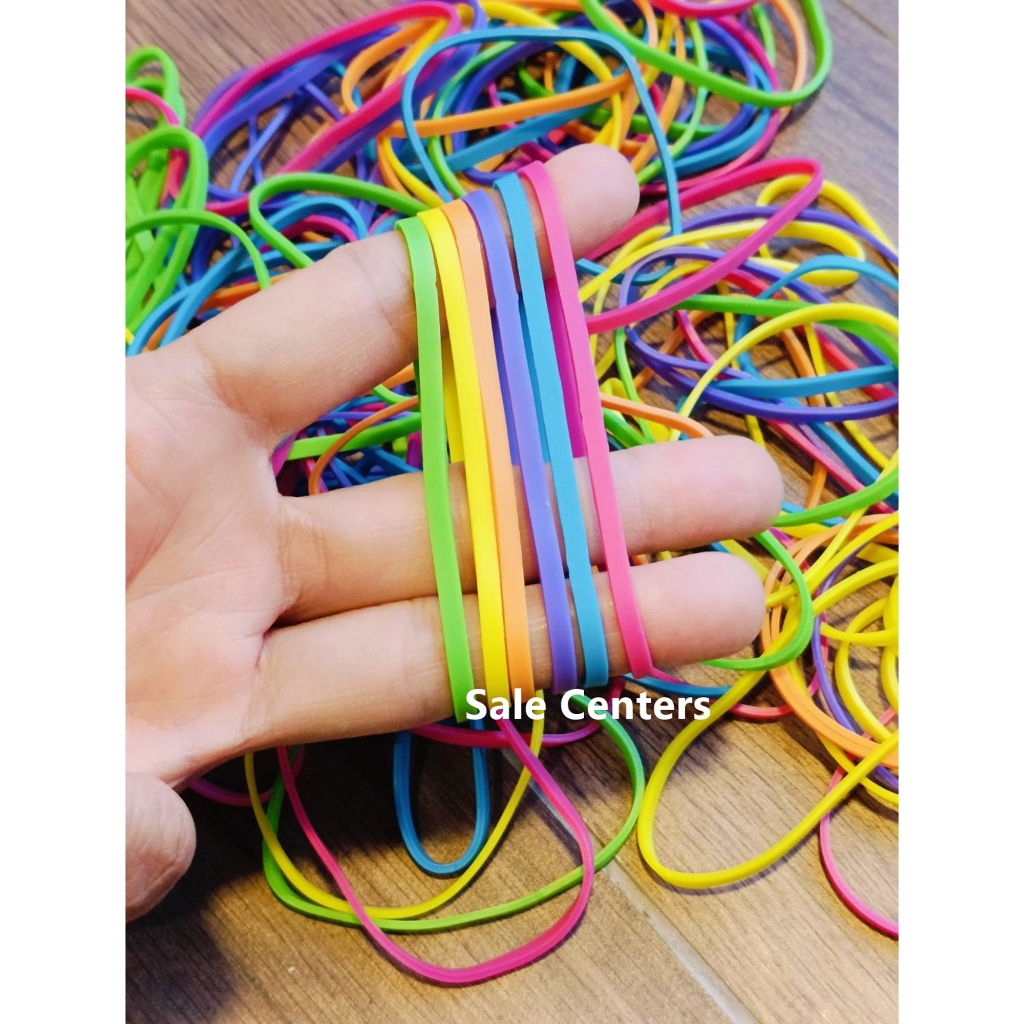หนังยาง เส้นใหญ่ (100 เส้น) ยางรัดของ คละสี คุณภาพดี หนาเหนียว ยืดหยุ่นดี rubber band